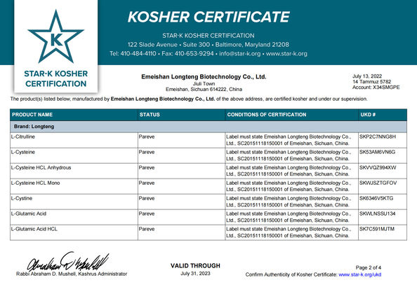 China Emeishan Longteng Biotechnology Co., Ltd. Certification